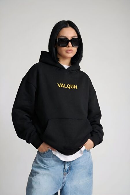 Signature Black oversized heavyweight hoodie